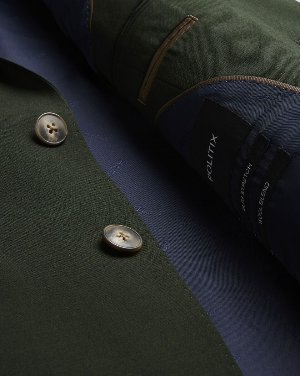 Slim Stretch Wool Blend Tailored Jacket
